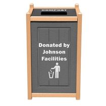 Two-Tone Panel Custom Text & Symbol Disposal Containers