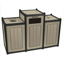 Two-Tone Panel Recycling Containers - Triple Units