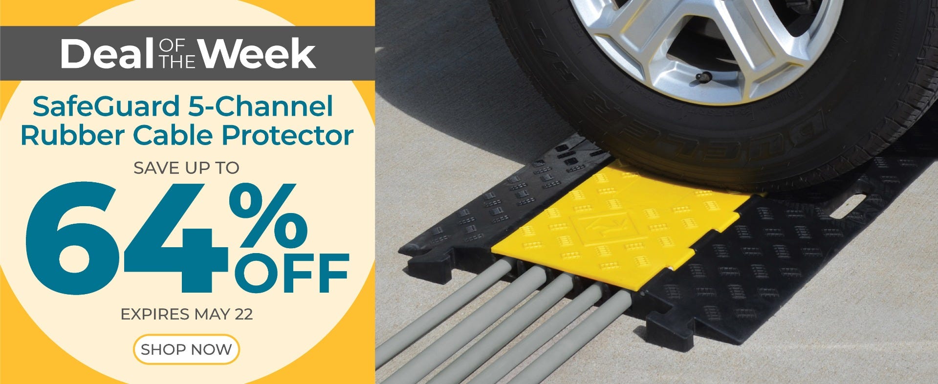 SafeGuard 5-Channel Rubber Cable Protector on sale until May 22nd up to 64% off